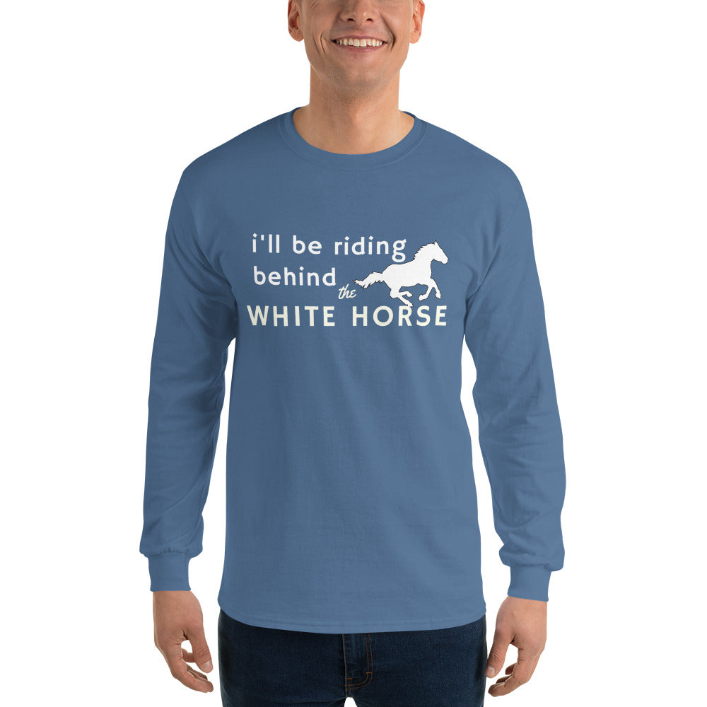 White Horse Inspired Men's Long Sleeve (Blue)